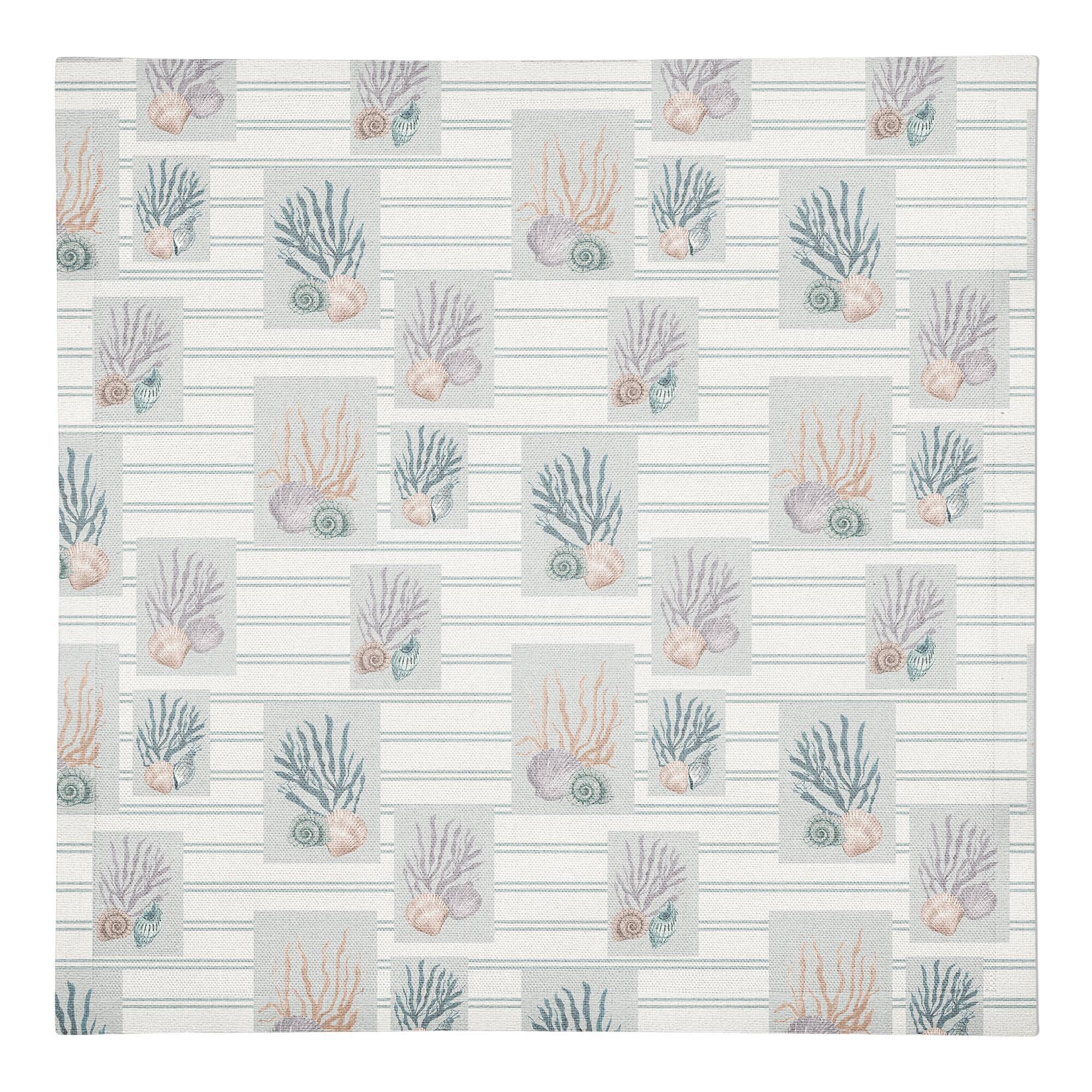Shell Panels on Stripes Cotton Twill Napkin